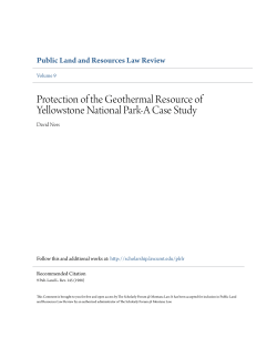 Protection of the Geothermal Resource of Yellowstone National Park