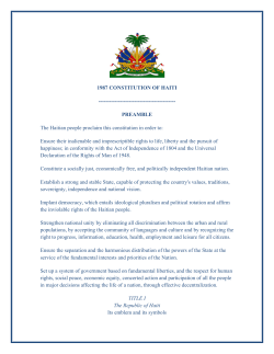 1987 CONSTITUTION OF HAITI