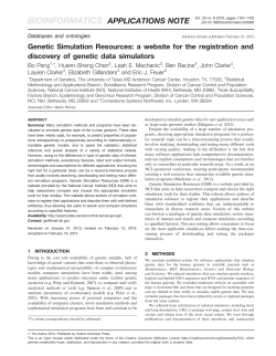 Genetic Simulation Resources: a website for the registration and