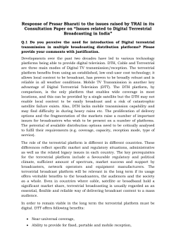 Response of Prasar Bharati to the issues raised by TRAI in its