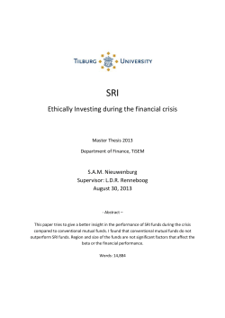 Ethically Investing during the financial crisis