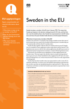 Sweden in the EU - EU