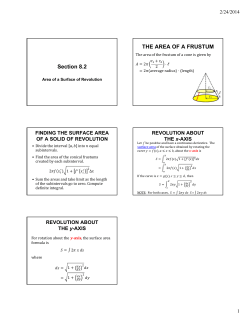 Section 8.2 THE AREA OF A FRUSTUM