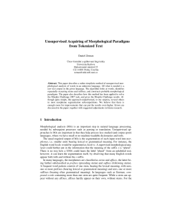 Unsupervised Acquiring of Morphological Paradigms from
