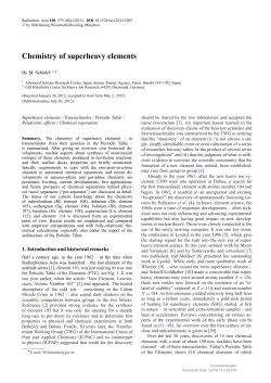 Chemistry of superheavy elements