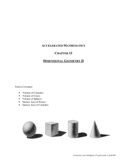accelerated mathematics chapter 15 dimensional