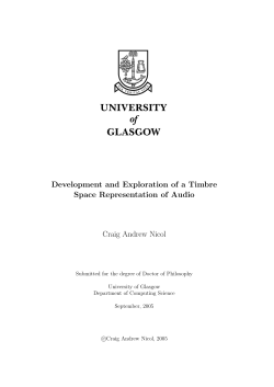 Development and Exploration of a Timbre Space Representation of