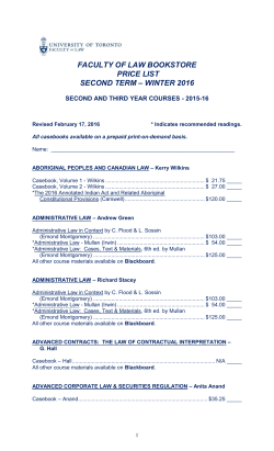 faculty of law bookstore - University of Toronto Faculty of Law