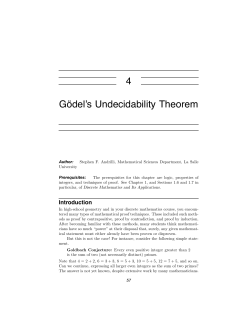 4_ g&uml;odel`s undecidability theorem