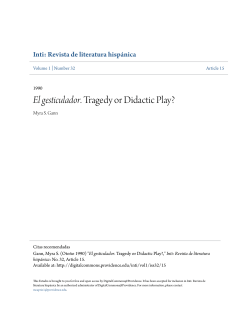 El gesticulador. Tragedy or Didactic Play?