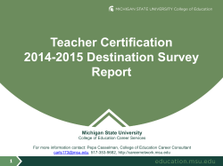 2015 Teacher Certification Report