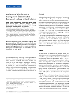 Outbreak of Mycobacterium haemophilum Infections after