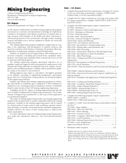 Mining Engineering - University of Alaska Fairbanks