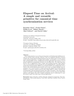 Elapsed Time on Arrival: A simple and versatile primitive for
