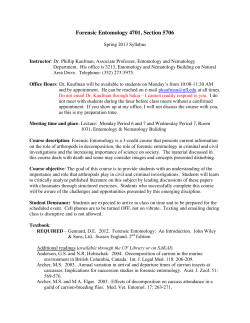 Forensic Entomology 4701, Section 5706