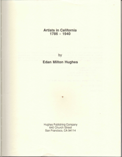 Artists in California 1786 - 1940 by Edan Milton Hughes