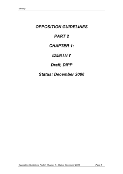 OPPOSITION GUIDELINES PART 2 CHAPTER 1