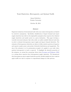 Trade Elasticities, Heterogeneity, and Optimal Tariffs