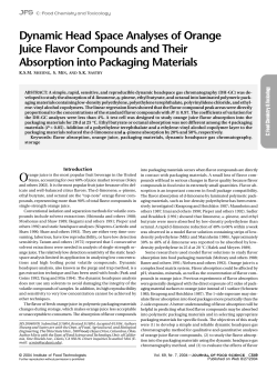 Dynamic Head Space Analyses of Orange Juice Flavor Compounds
