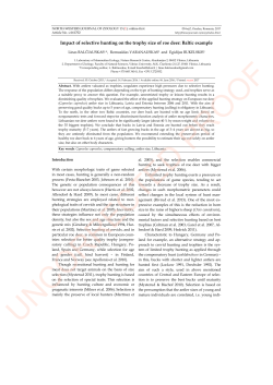 Impact of selective hunting on the trophy size of roe deer: Baltic