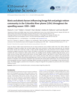 Biotic and abiotic factors influencing forage fish and pelagic nekton