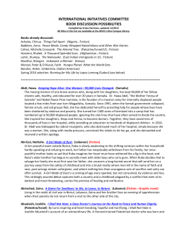 Book Discussion Possibilities Reading List