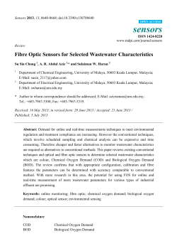 Fibre Optic Sensors for Selected Wastewater