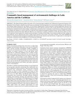 Community-based management of environmental challenges in
