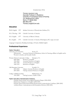 Curriculum Vitae - UConn School of Nursing