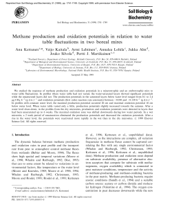 Methane production and oxidation potentials in relation to water