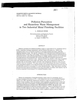 Pollution Prevention and Hazardous Waste