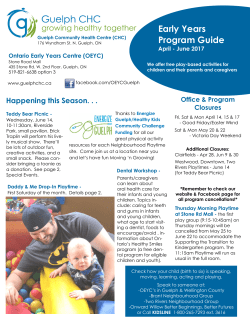 Ontario Early Years Centre Program Guide April-June