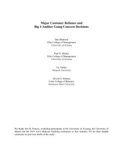 Major Customer Reliance and Big 4 Auditor Going Concern Decisions