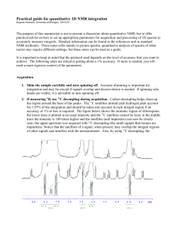 Practical guide for quantitative 1D NMR integration