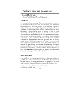 The Early State and its Analogues