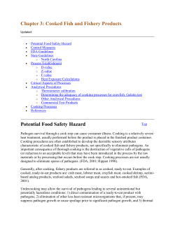 Chapter 3: Cooked Fish and Fishery Products Potential Food Safety