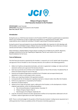 Midyear (Progress Report) Chief Executive Assistant to the