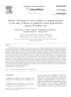 Farmers` knowledge of soils in relation to cropping practices: A case