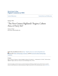 "The New Guinea Highlands" Region, Culture Area, or Fuzzy Set?