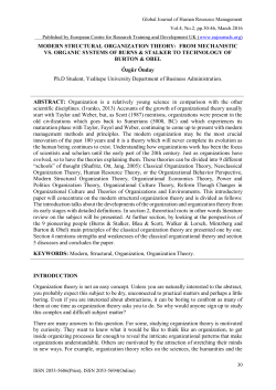 modern structural organization theory