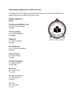 1920s Reading List