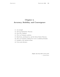 Chapter 4. Accuracy, Stability, and Convergence