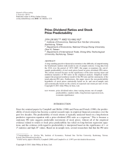 PriceDividend Ratios and Stock Price Predictability