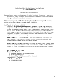 1 Linden High School Big Read Summer Reading Packet 12th