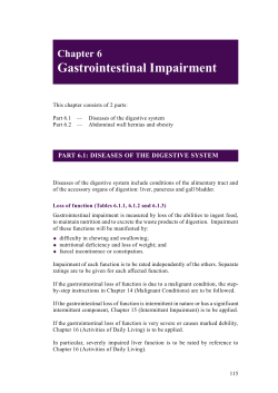 Chapter 6 - Gastrointestinal impairment
