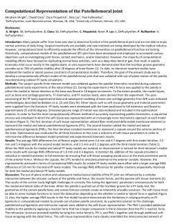 Computational Representation of the Patellofemoral Joint