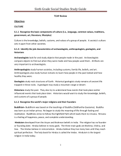 Sixth Grade Social Studies Study Guide
