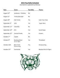 2015 Pep-Rally Schedule