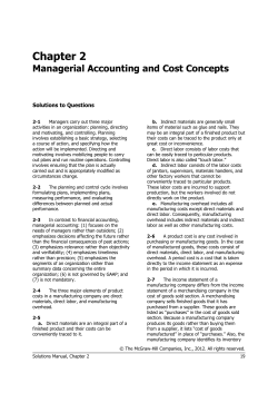 Chapter 2 Managerial Accounting and Cost Concepts