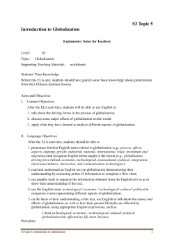 S3 Topic 5 Introduction to Globalization